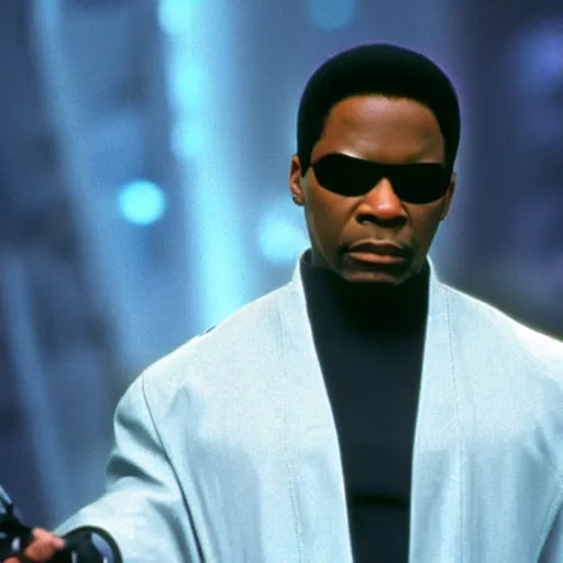 Image similar to A still of Levar Burton as Morpheus in The Matrix (1999)