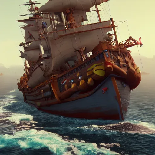 Prompt: ship at all angles clash royal style characters, unreal engine 5, octane render, detailed, brawl stars, cinematografic, cinema 4 d, artstation trending, high definition, very detailed, blender