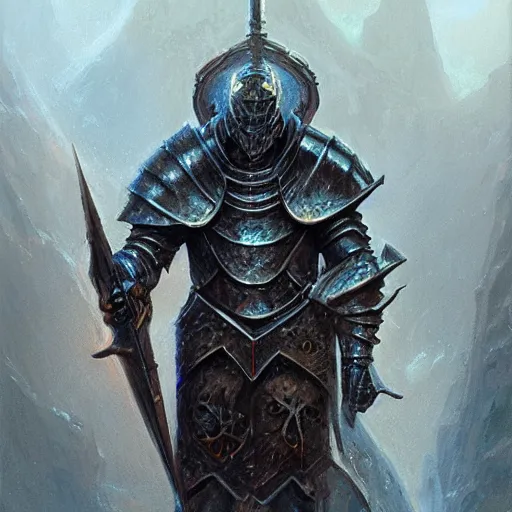 Prompt: the eldritch void knight as a realistic d & d fantasy knight, closeup portrait art by donato giancola and greg rutkowski, vintage retro scifi, realistic face, digital art, trending on artstation, symmetry!!