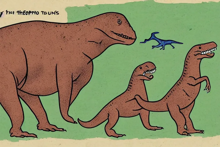 Image similar to scientific diagram explaining the difference between a therapsid and a dinosaur