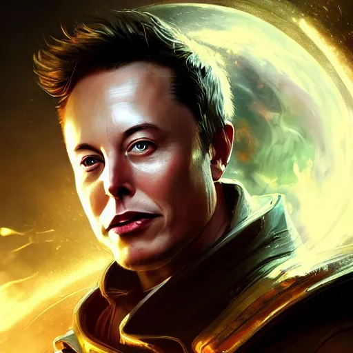 Prompt: portrait of elon musk as a spellcaster, league of legends amazing splashscreen artwork, splash art, natural light, elegant, photorealistic facial features, intricate, fantasy, detailed face, atmospheric lighting, anamorphic lens flare, cinematic lighting, league of legends splash art, hd wallpaper, ultra high details by greg rutkowski