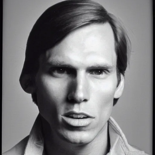 Image similar to A photograph portrait of Jerma985 with short-medium length hair a combover wearing early 1970s menswear in the early 1970s, taken in the early 1970s, grainy, taken on a 1970s Polaroid Camera, realistic, hyperrealistic, very realistic, highly detailed, very detailed, extremely detailed, detailed, digital art, trending on artstation, colorized photo