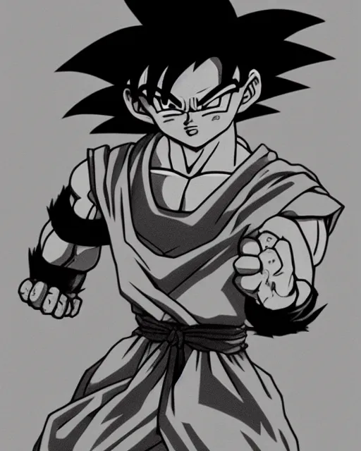 goku from dragon ball, sketch by glen keane and jin, Stable Diffusion