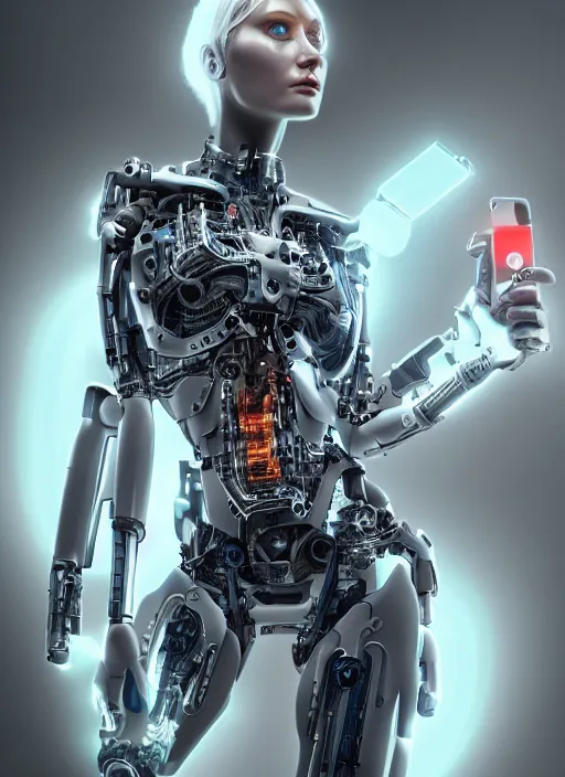 Prompt: photorealistic detailed full body picture of a female cyborg, pretty face with arms and legs, glamour pose, neon lights, humanoid, extreme, uhdr, book called the most influental cyborg in 2 0 5 0, fine details, highly detailed, intricate, smooth sharp focus, symmetrical features, environmental portrait