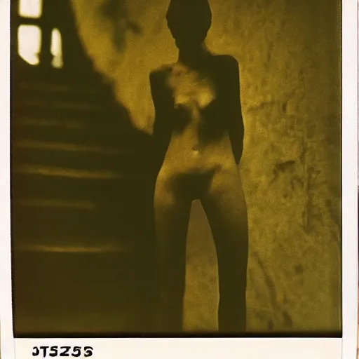 Image similar to vogue giallo photoshoot by annie liebovitz, fritz lang, and beksinski, cursed polaroid, 3 5 mm