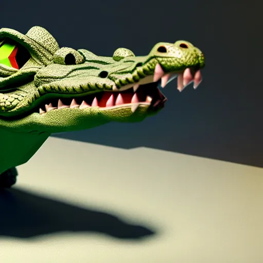 Image similar to crocodile lowpoly, unreal engine 5, octane render, 8k