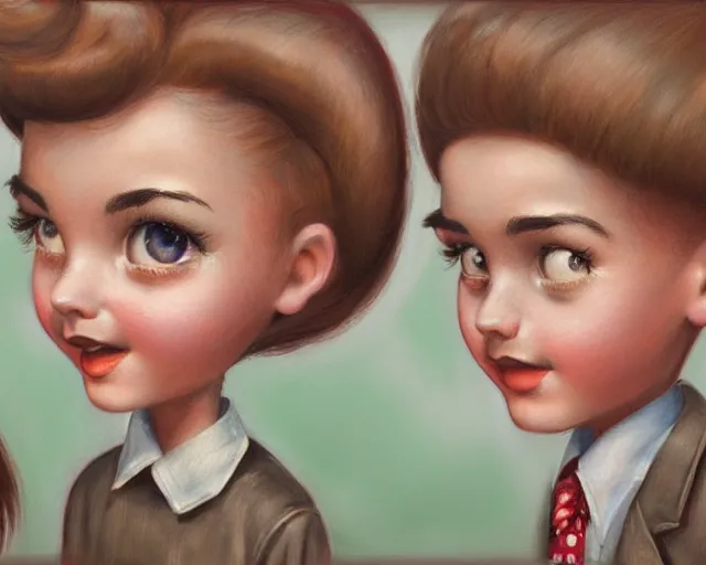 Image similar to closeup profile portrait of a 1 9 5 0 s highschool canteen, nicoletta ceccoli, mark ryden, lostfish, max fleischer, hyper realistic, artstation, illustration, digital paint, matte paint, vivid colors, bright, cheerful, detailed and intricate environment