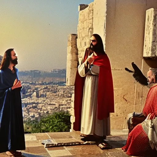 Image similar to photo of mirtha legrand talking with jesus in jerusalem in the first century