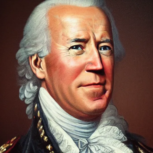 Image similar to an portrait of joe biden in 1 7 7 7, detailed