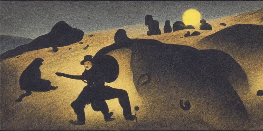 Image similar to strange aura in the style of Theodor Severin Kittelsen