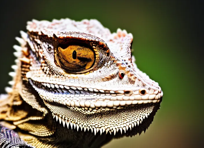 Image similar to dslr portrait still of a bearded dragon!!! with a large white beard a large white human beard of hair on his chin!!!, 8 k 8 5 mm f 1. 4