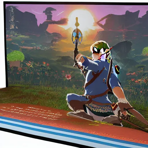 Image similar to pop-up book of Breath of the Wild. Photography. Award-winning. Trending. UHD.