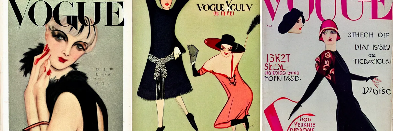 Prompt: a vogue cover from the 1920s