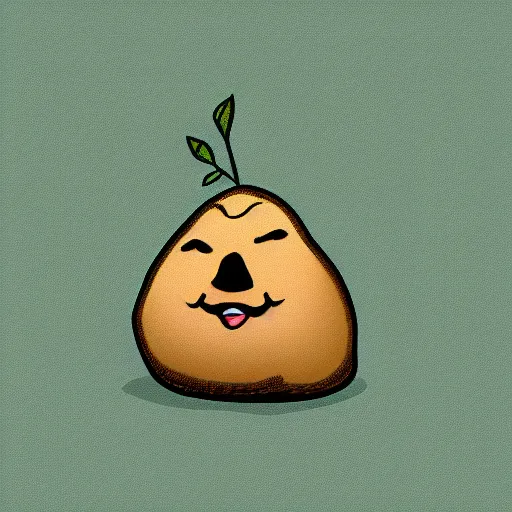 Prompt: a potato is sitting on couch illustration