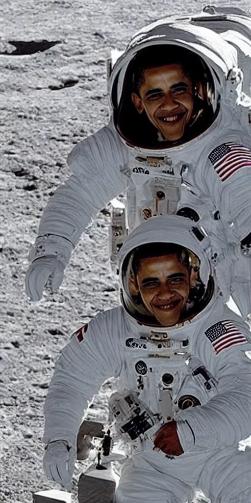 Image similar to beautiful photo of barrack obama in spacesuit