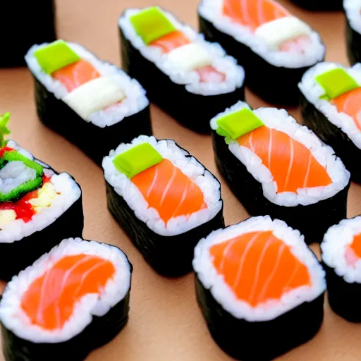 Image similar to miniature people making sushi