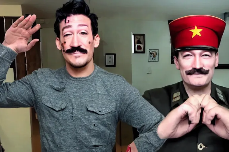 Image similar to Markiplier saluting Stalin