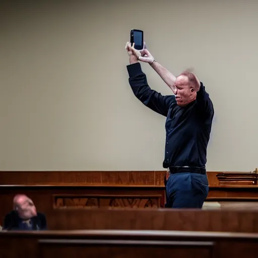 Image similar to Alex Jones desperately reaching for his out of reach phone in the courtroom, EOS 5DS R, ISO100, f/8, 1/125, 84mm, RAW Dual Pixel
