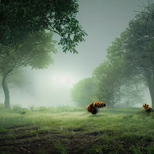 Prompt: hyperrealistic dslr film still of jim carry, bees, trees, stunning 8 k octane comprehensive 3 d render, inspired by istvan sandorfi & greg rutkowski & unreal engine, perfect symmetry, dim volumetric cinematic lighting, extremely hyper - detailed, extremely lifelike attributes & lifelike texture, intricate, masterpiece, artstation, stunning