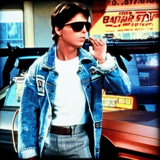 Image similar to “cool dude in back to the future movie setting”