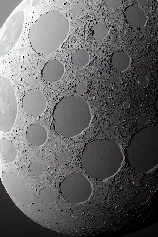 Image similar to intricate hyper detailed ultra sharp 3 d render of moon hyper realistic, ultra detailed, octane render, volumetric cinematic lighting, 8 k post - production