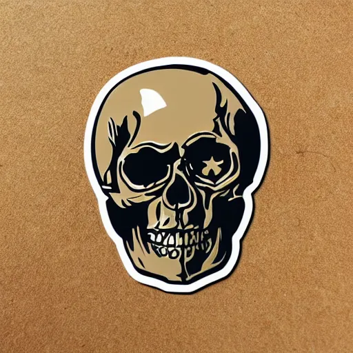 Prompt: metal skull sticker