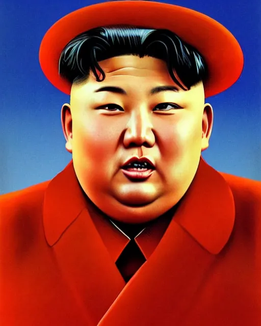 Image similar to kim jong un as a prophet. 1 9 8 0 s dystopian soviet russia, propaganda screens. unreal engine, fantasy art by jesper ejsing. faithfully depicted facial expression, perfect anatomy global illumination, radiant light, detailed and intricate environment