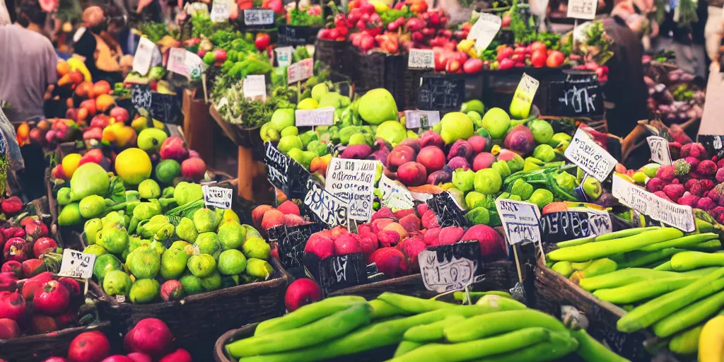 Image similar to a macro portrait of a farmers market