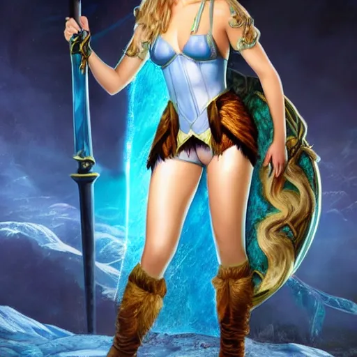 Image similar to Jennifer Lawrence as Crystal Maiden, full body shot