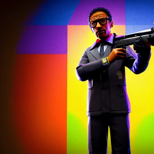 Image similar to Gustavo Fring as a Rainbox six siege operator, 4k, highly detailed