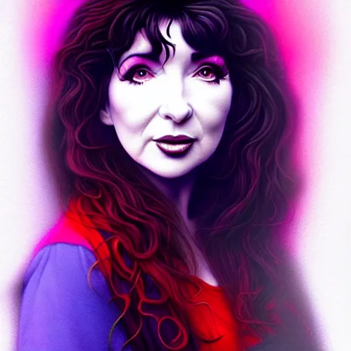 Image similar to richly detailed color illustration of kate bush illustrated by artgerm and mina petrovic and timothy kong and marina federovna. 3 d shadowing