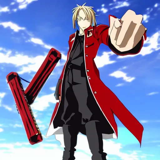 Image similar to edward elric as a guilty gear character, anime