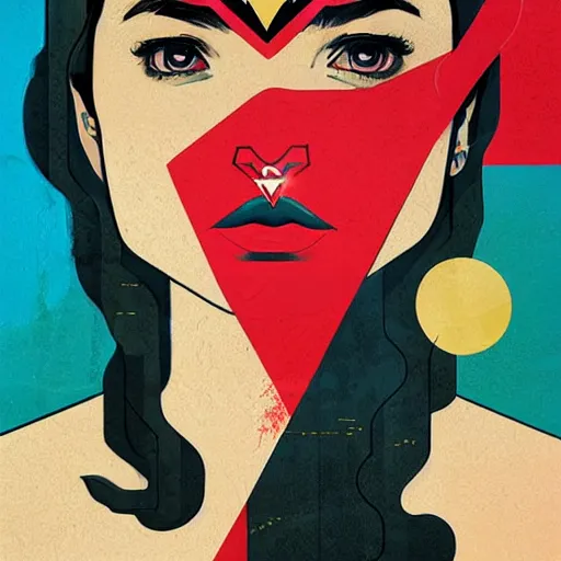 Image similar to Wonder Woman profile picture by Sachin Teng, asymmetrical, Organic Painting , Matte Painting, geometric shapes, hard edges, graffiti, street art:2 by Sachin Teng:4