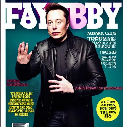 Image similar to elon musk on the cover of playboy