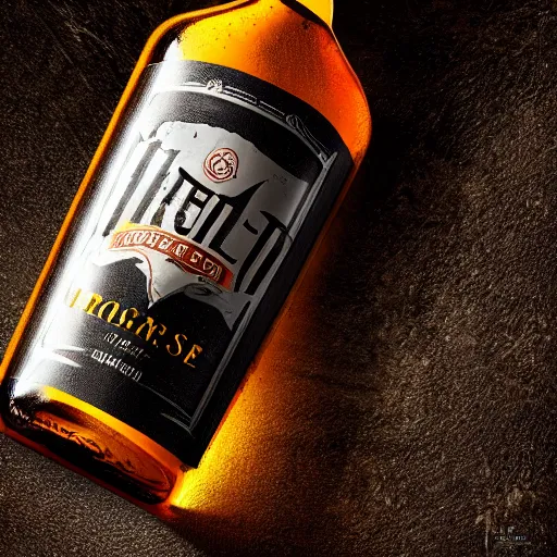 Image similar to a photo of beer bottle, ultra realistic, smoke, ray tracing, ultra detailed, manly design, award winning photography, trending on artstation