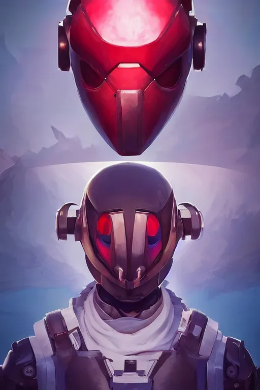 Image similar to epic mask helmet robot ninja portrait stylized as fornite style game design fanart by concept artist gervasio canda, behance hd by jesper ejsing, by rhads, makoto shinkai and lois van baarle, ilya kuvshinov, rossdraws global illumination radiating a glowing aura global illumination ray tracing hdr render in unreal engine 5