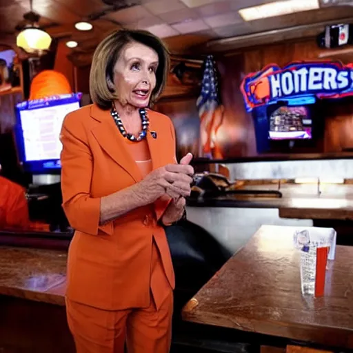 Image similar to nancy pelosi working at hooters