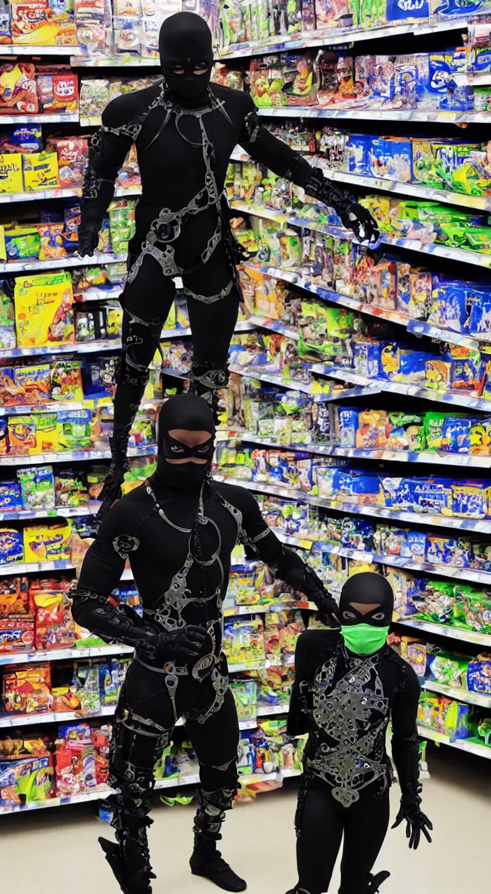 Image similar to cyborg ninja in walmart