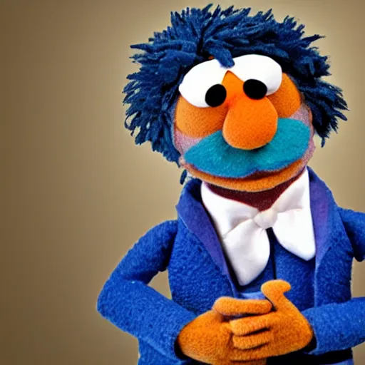 Prompt: river cuomo as a muppet