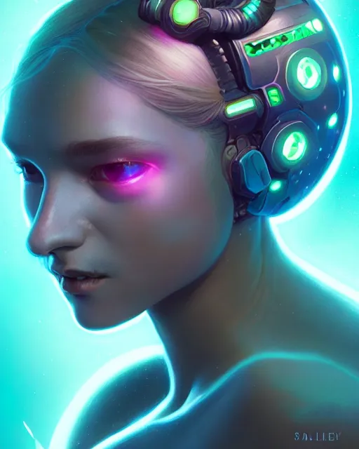Image similar to one singular portrait of a cute bioluminescent creature, pulp scifi, highly detailed, digital painting, cinematic, hyper realism, dark retrowave, art by stanley lau and artgerm and magali villeneuve and alphonse mucha, artstation, octane render, cgsociety