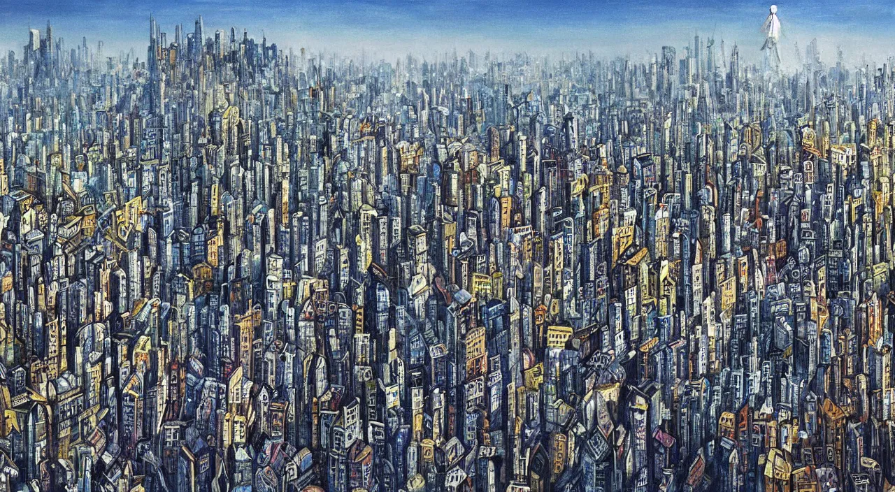 Image similar to a beautifully ultradetailed painting of disordered city in film inception