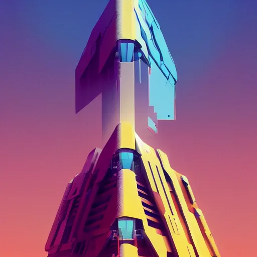 Image similar to the face of a disgruntled man, made of buildings and infrastructure, by beeple and vincent di fate, trending on artstation