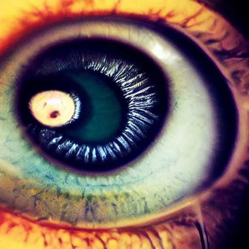 Image similar to eyeball that has the iris of a swimming pool, award winning photo, 3d art, moody lighting,