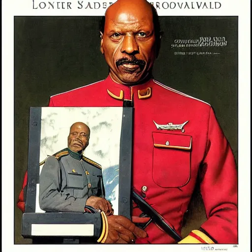 Prompt: commander sisko by norman rockwell