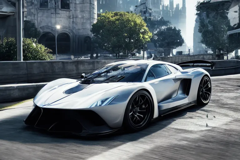 Image similar to sport car gran turismo 7 forza horizon need for speed fast and furious 5 unreal engine supercar hypercar game concept car octane render, 4 k, hd 2 0 2 2 3 d cgi rtx hdr style chrome reflexion global illumination ray tracing hdr arstation by ian pesty by jesper ejsing pixar and disney unreal