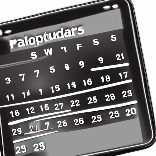 Image similar to app icon 3 d render of a calendar in front of a white background, hyperrealistic, reflections