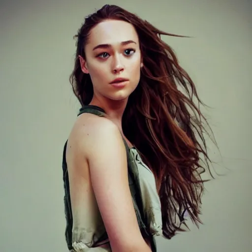 Image similar to a portrait picture of Alycia debnam carey, dynamic pose, Cinematic shot, studio light, photo realism,