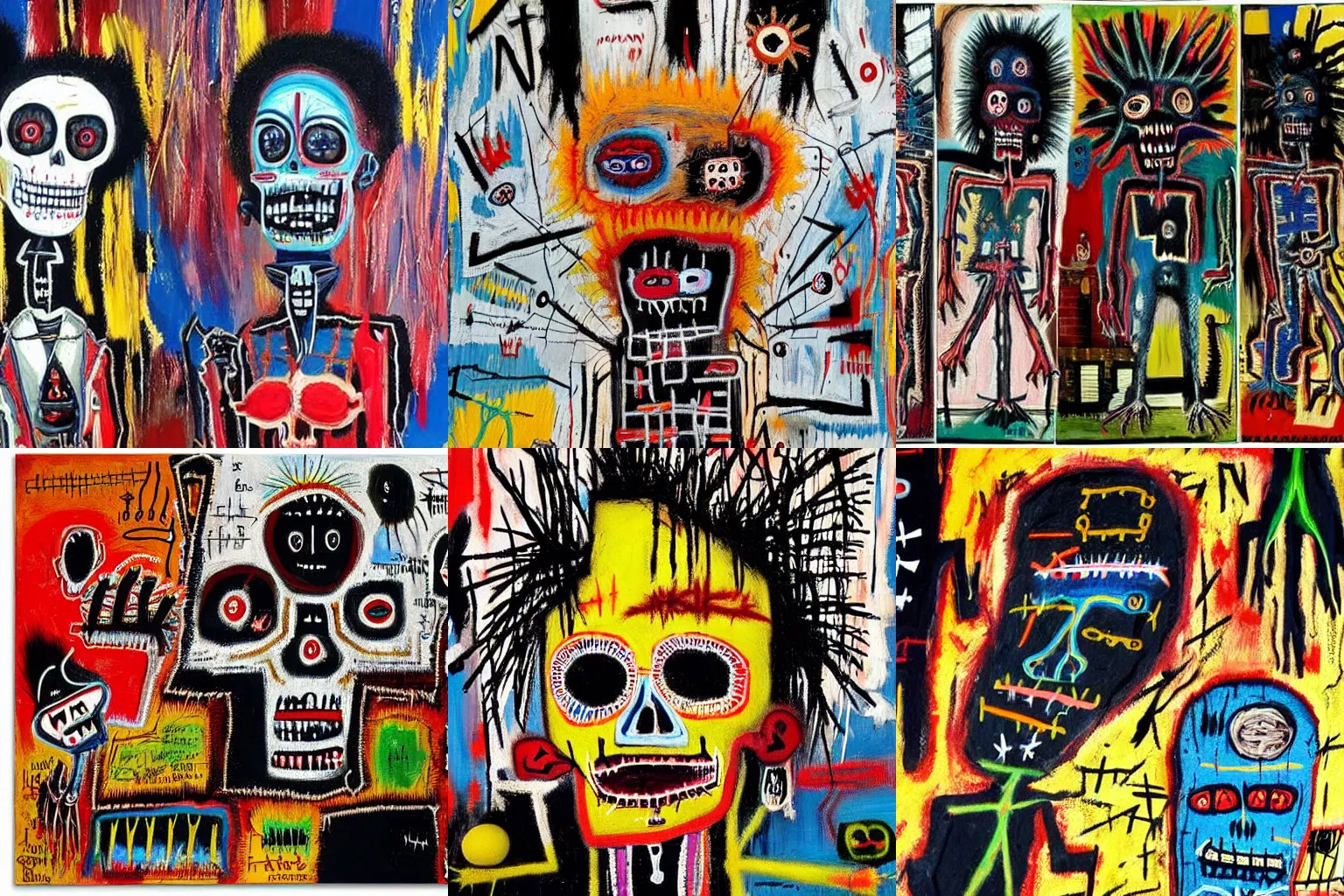 Image similar to extremely highly detailed scary evil terrifying haitian black voodoo dolls paintings by Jean-Michel Basquiat 4k insanely detailed and intricate, super detailed, 4k HDR high quality