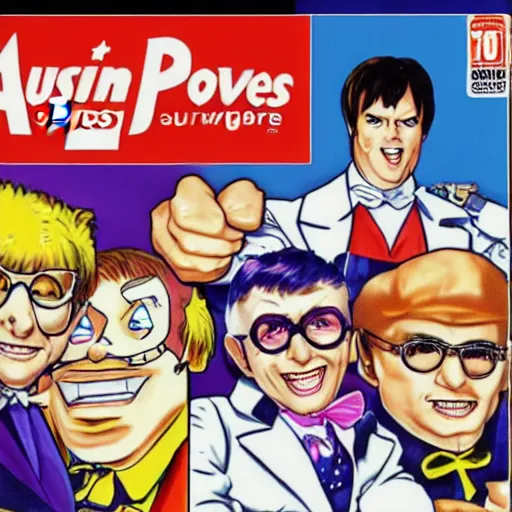 Image similar to austin powers as a super nintendo game cover
