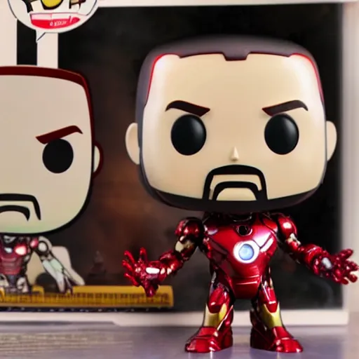 Image similar to iron man funko pop, 4k realistic photo